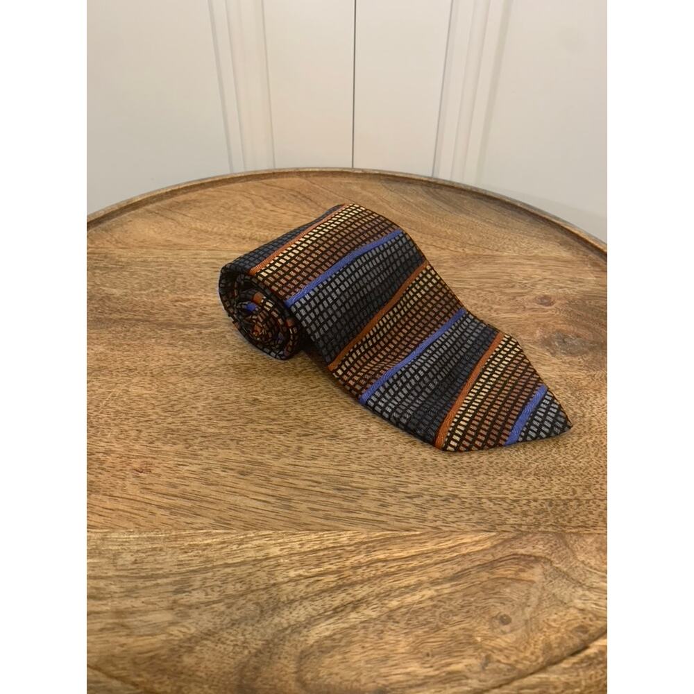 Vintage Ashberry Men's Geometric Striped Necktie Multicolor Adjustable Classic
